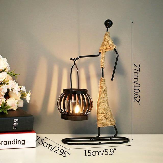 Abstract Figurine Metal Candle Holder 1 Hanging Candle / Natural | Sage & Sill