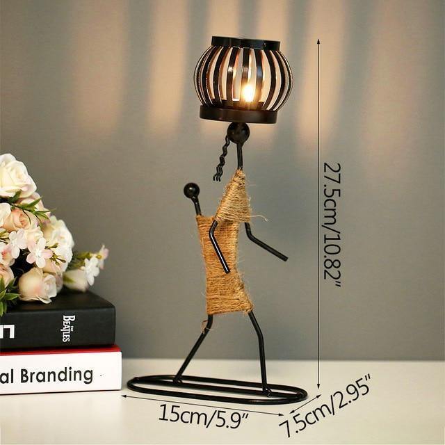 Abstract Figurine Metal Candle Holder 1 Candle on Head with Child / Natural | Sage & Sill
