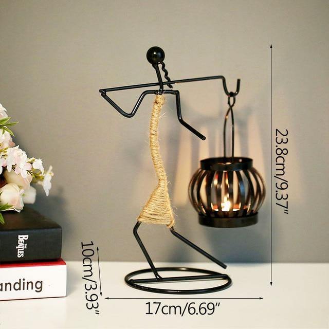 Abstract Figurine Metal Candle Holder 1 Candle Over Shoulder / Natural | Sage & Sill