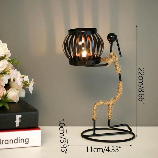 Abstract Figurine Metal Candle Holder 1 Candle Lunge / Natural | Sage & Sill