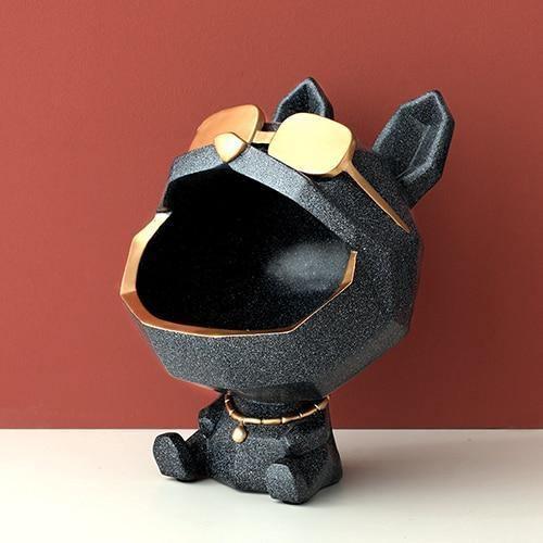 Cool Dog Figurine Storage Dish Speckled DimGray | Sage & Sill