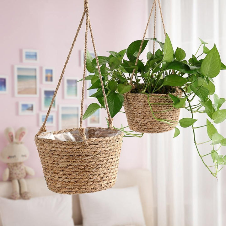 Woven Jute Rope Hanging Planter Basket Tan | Sage & Sill