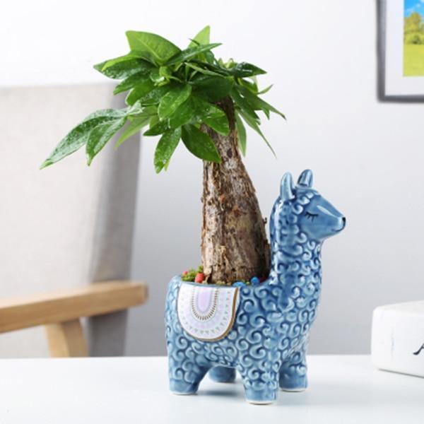Alpaca Ceramic Succulent Planter Blue / Looking Ahead | Sage & Sill