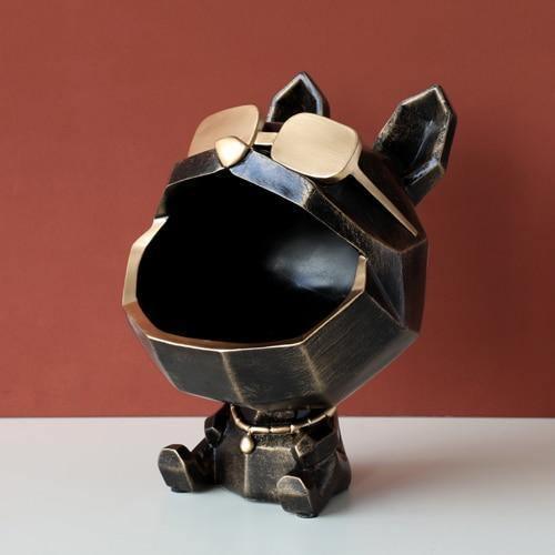 Cool Dog Figurine Storage Dish Rustic Black | Sage & Sill