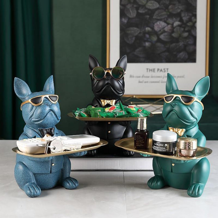 Cool French Bulldog Piggy Bank and Platter Statue | Sage & Sill