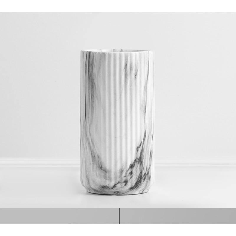Textured Marble Flower Vase M 8 x 9 x 17.5cm | Sage & Sill