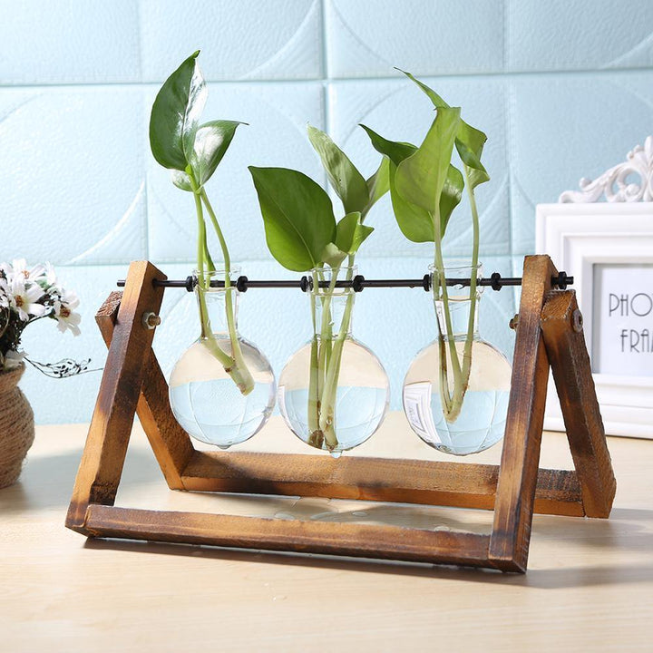 Glass Propagation Vase with A-Frame Wooden Stand Sienna / Triple | Sage & Sill