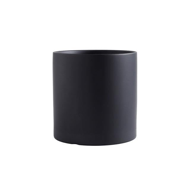 Colorful Classic Round Ceramic Pot Planter Black / 14cm / With Tray | Sage & Sill