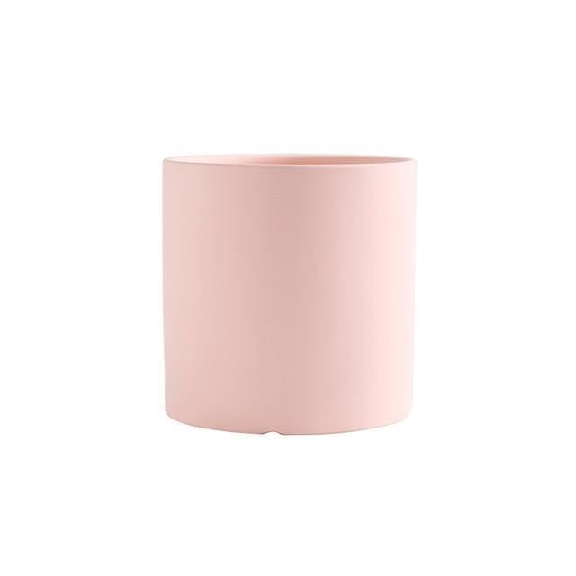 Colorful Classic Round Ceramic Pot Planter LightPink / 8cm / No Tray | Sage & Sill