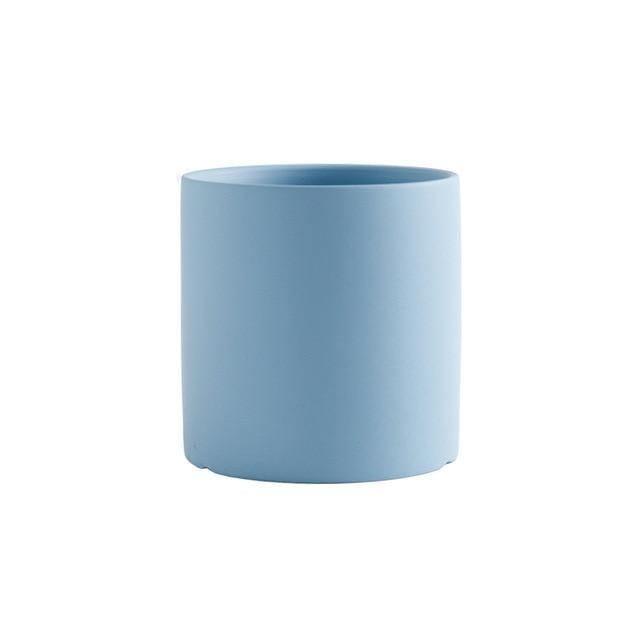 Colorful Classic Round Ceramic Pot Planter LightSteelBlue / 14cm / No Tray | Sage & Sill