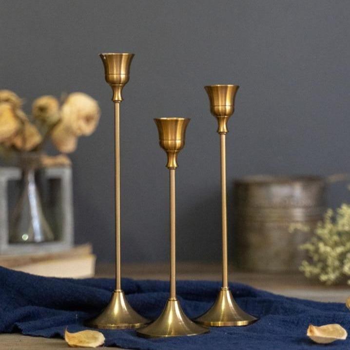 Bronze Metal Taper Candle Stick Holders | Sage & Sill