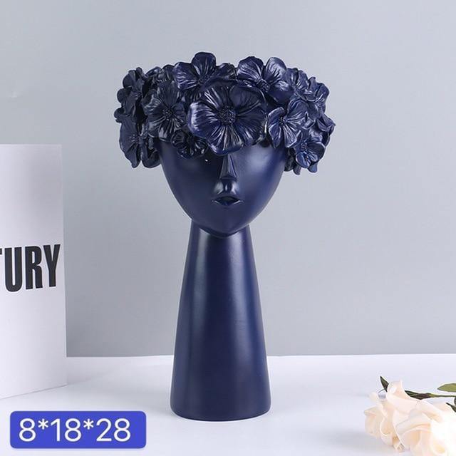 Colorful Flower Crown Vase Navy / Tall | Sage & Sill
