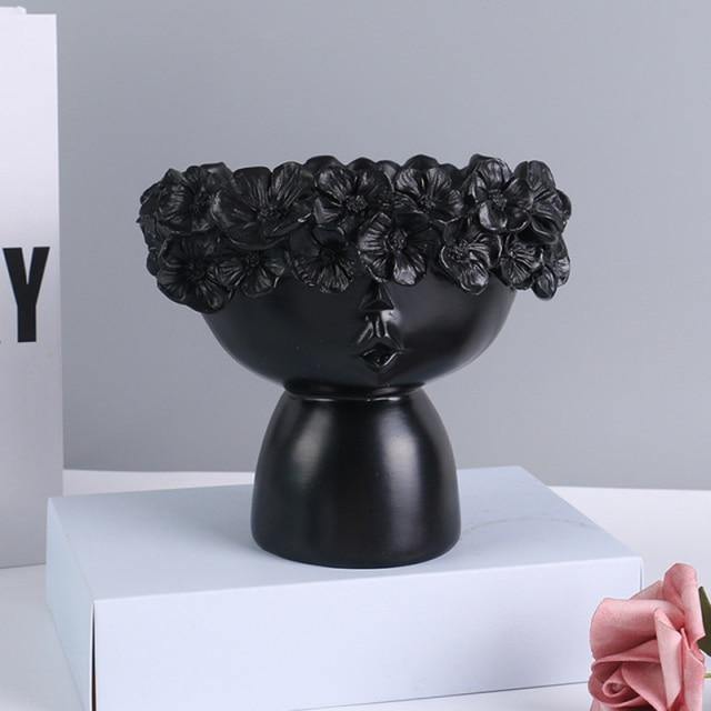 Colorful Flower Crown Vase Black / Short | Sage & Sill