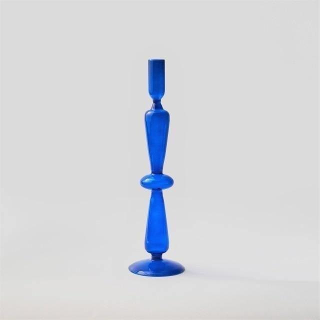 Porte-bougies en verre coniques Blue Horizon