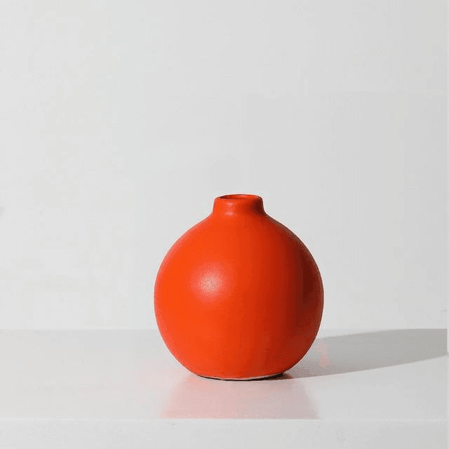 Contrasted Pastel Ceramic Vases 4 x 4 inch OrangeRed | Sage & Sill
