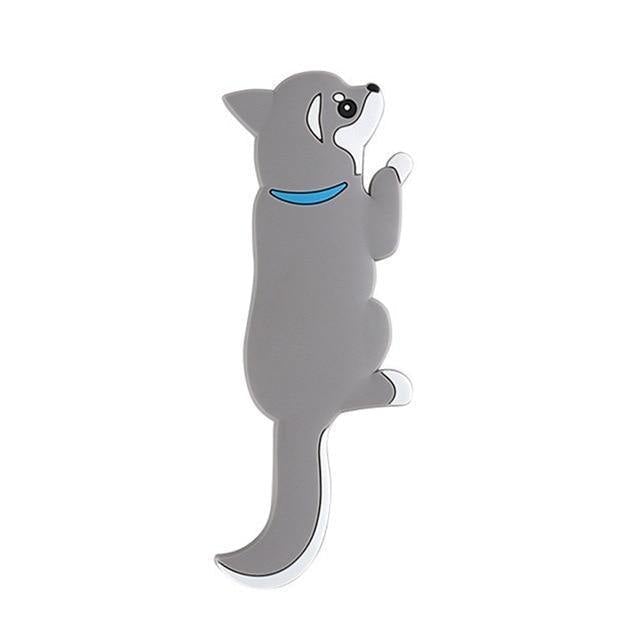 Flexible Adhesive Animal Fridge and Wall Hooks Grey Dog | Sage & Sill