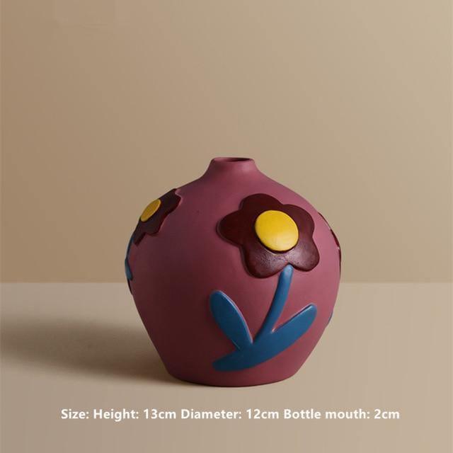Flower Cutout Ceramic Vases DarkRed | Sage & Sill