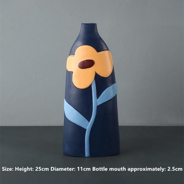 Flower Cutout Ceramic Vases Navy | Sage & Sill