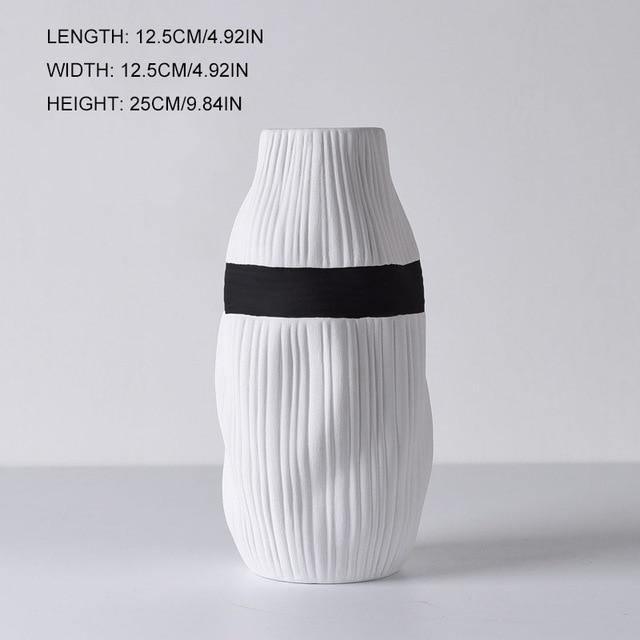 Contrast Ribbon Textured Ceramic Vase White | Sage & Sill