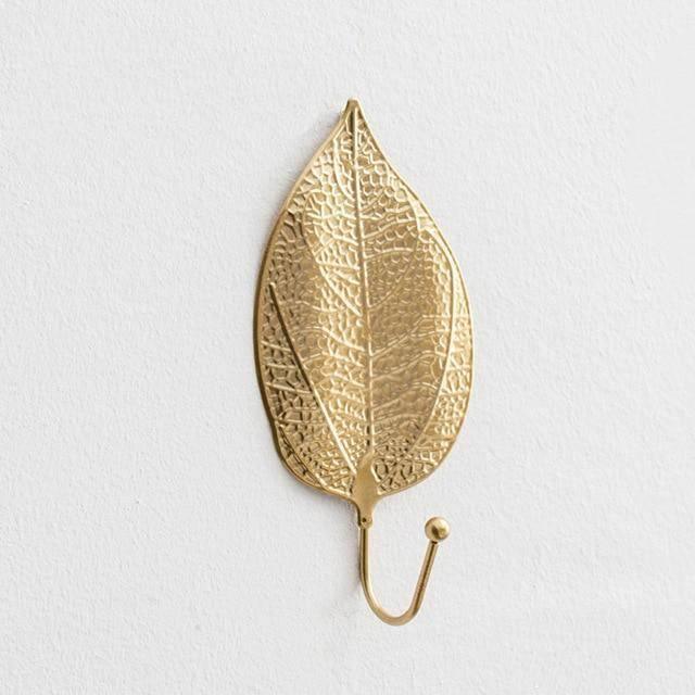 Nature's Leaves Metal Wall Hooks Gold / Magnolia | Sage & Sill