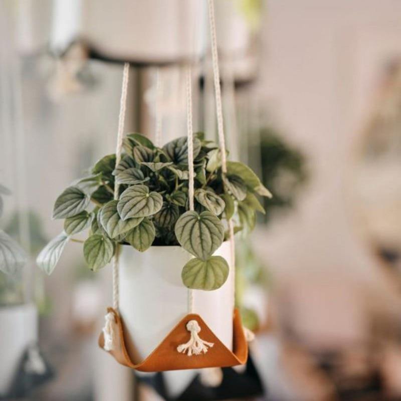 Vegan Leather and Rope Plant Hanger | Sage & Sill