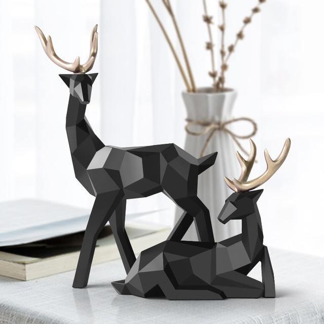 Reindeer Scandinavian Sculpture Set of 2 Black | Sage & Sill
