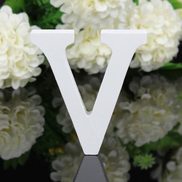 White Freestanding Mountable Wooden Alphabet Letter V | Sage & Sill