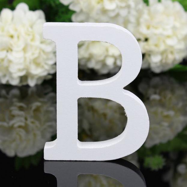 White Freestanding Mountable Wooden Alphabet Letter B | Sage & Sill
