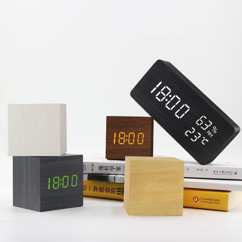 Wooden Cube LED Alarm Clock | Sage & Sill