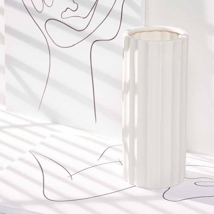 Swirl Textured Ceramic Flower Vase Tall Vase | Sage & Sill