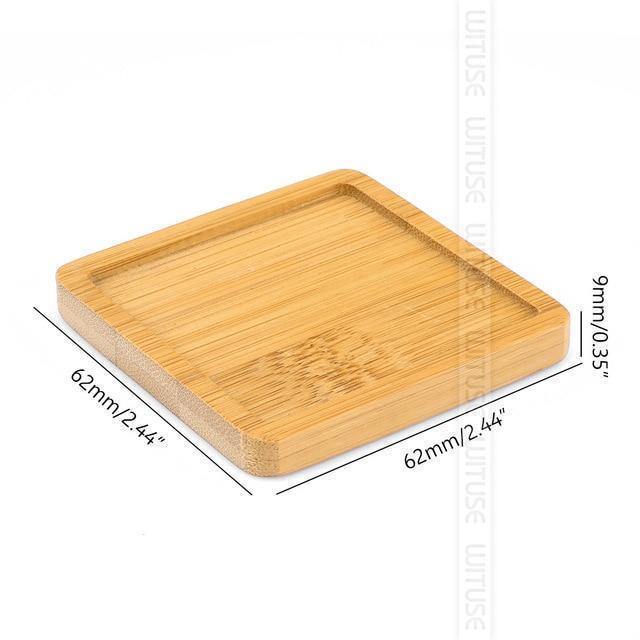 Natural Bamboo Planter Saucer Trays Square / Small | Sage & Sill