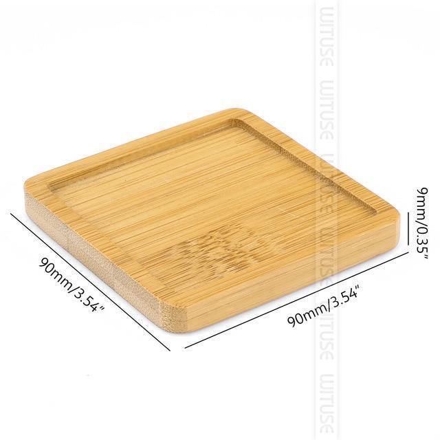 Natural Bamboo Planter Saucer Trays Square / Large | Sage & Sill