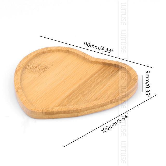 Natural Bamboo Planter Saucer Trays Heart / Large | Sage & Sill