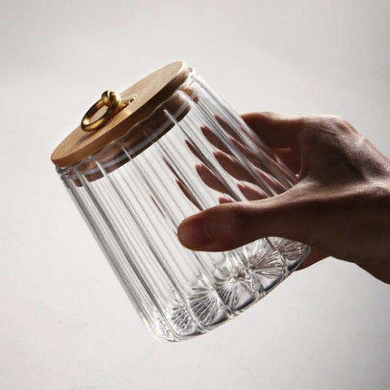 Charm Ripple Glass Storage Jars with Lid Flared | Sage & Sill