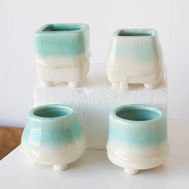 Marshmallow Drip Planters PaleTurquoise / Set | Sage & Sill