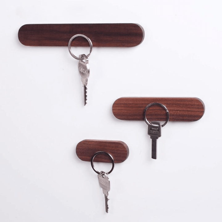 Magnetic Wooden Wall Key Holder Small / Black Walnut SaddleBrown | Sage & Sill
