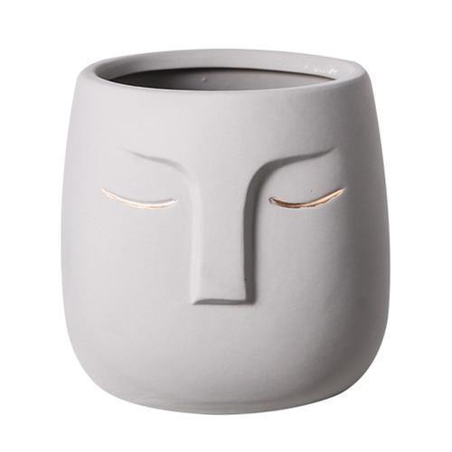 Ceramic Abstract Sleeping Face Planter | Sage & Sill