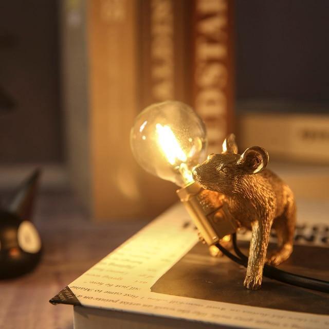The Mice Lamp Gold Crouching | Sage & Sill