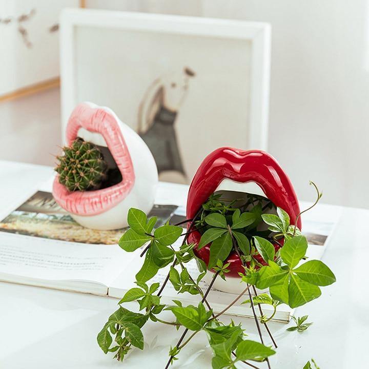 Pucker Up Lips Ceramic Planter | Sage & Sill