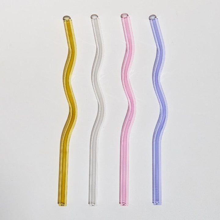 Twist Colorful Glass Straw Multi (4 pc Set) / Wave | Sage & Sill