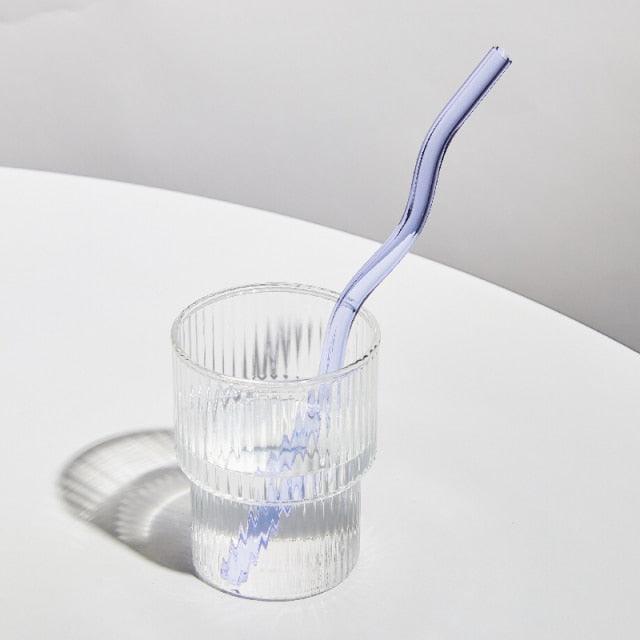 Clear Glass Straw Bent