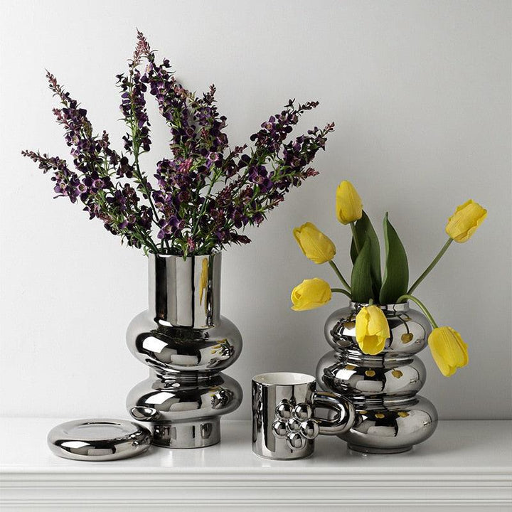 Ring Dance Plated Ceramic Vases | Sage & Sill