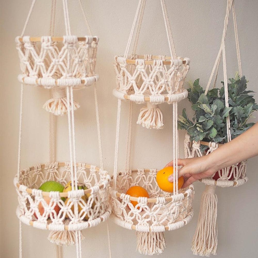 Mae Tiered Macrame Hanging Basket | Sage & Sill