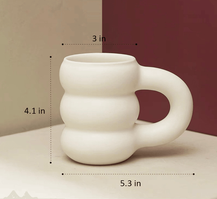 Chunko Thick Bubble Roll Ceramic Mug White | Sage & Sill