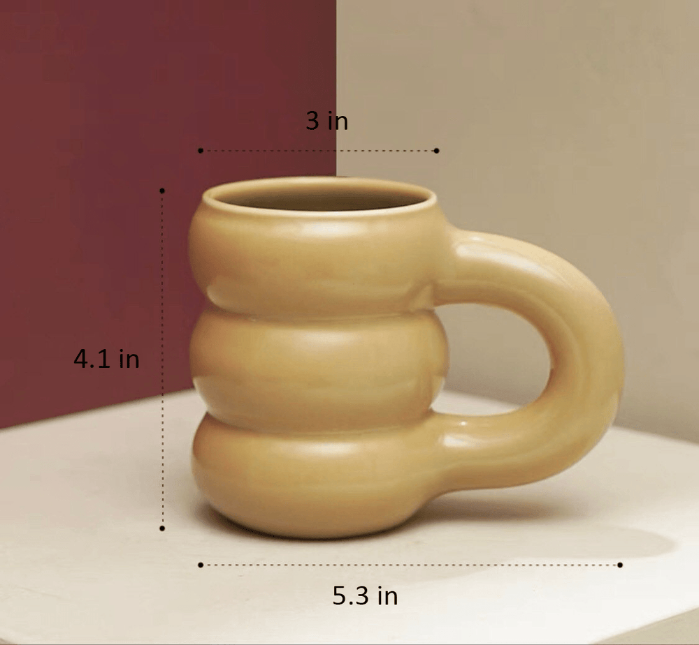 Chunko Thick Bubble Roll Ceramic Mug Khaki | Sage & Sill