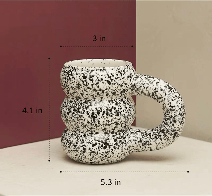Chunko Thick Bubble Roll Ceramic Mug Black & White Speckled | Sage & Sill