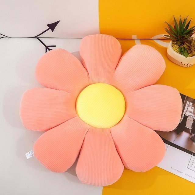 Pink flower outlet shaped pillow