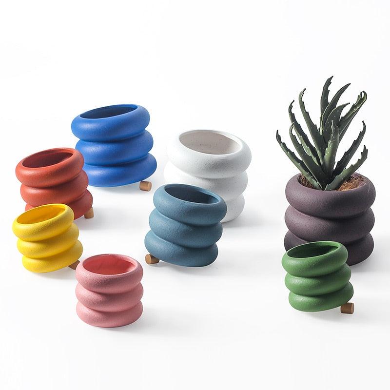 Round Rolls Ceramic Plant Pot | Sage & Sill
