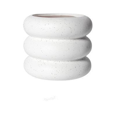Round Rolls Ceramic Plant Pot White / Small | Sage & Sill