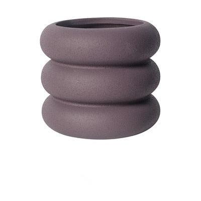 Round Rolls Ceramic Plant Pot RosyBrown / Small | Sage & Sill